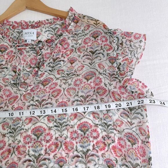 MISA Basia Chiffon Top in Somerset Stencil Size L - Picture 6 of 9